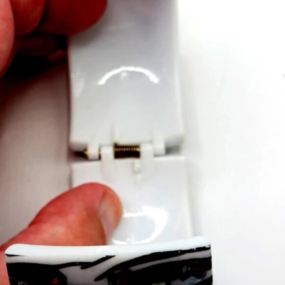 Multi White Stone Acrylic Clamper Bracelet-8 Inches - Picture 6 of 6